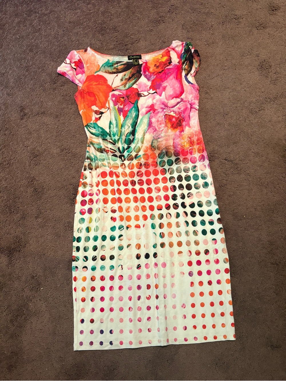 Colorful Floral & Dot Dress